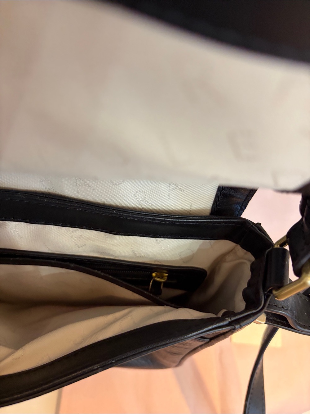 RADLEY LONDON Black Leather Crossbody with Cream Floral Cutouts and Gold Lock - Picture 13 of 16